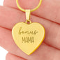 Engraved Bonus mama heart pendant