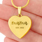 Cursive Mama Necklce on Heart Pendant