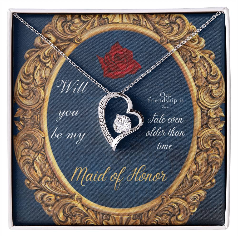 Beauty and the Beast Style Bridesmaid Proposal Necklace
