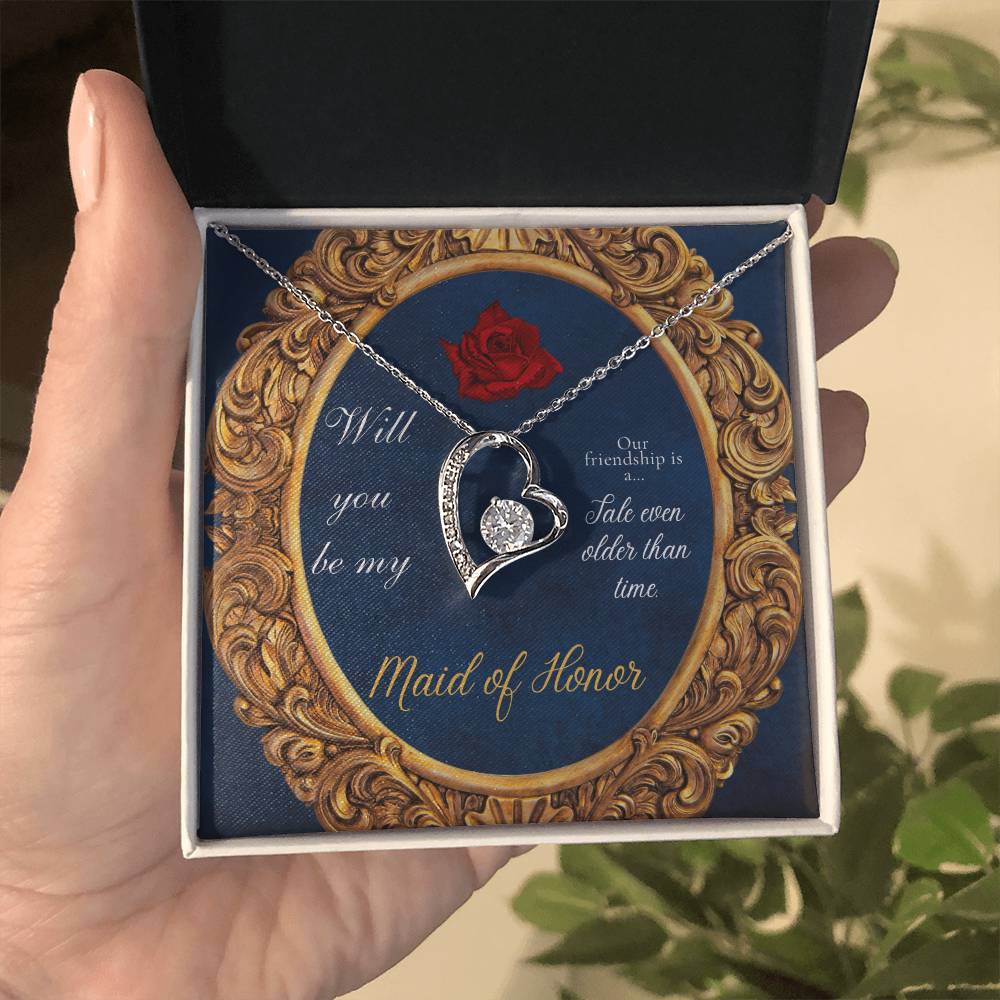 Beauty and the Beast Style Bridesmaid Proposal Necklace