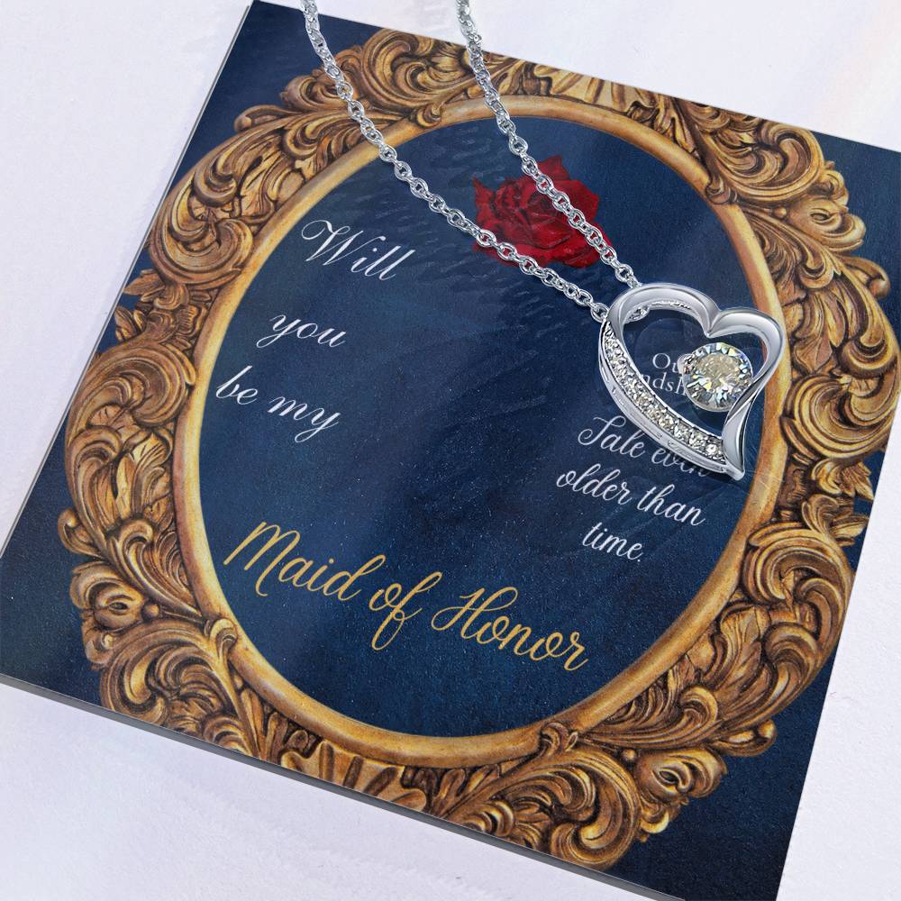 Beauty and the Beast Style Bridesmaid Proposal Necklace