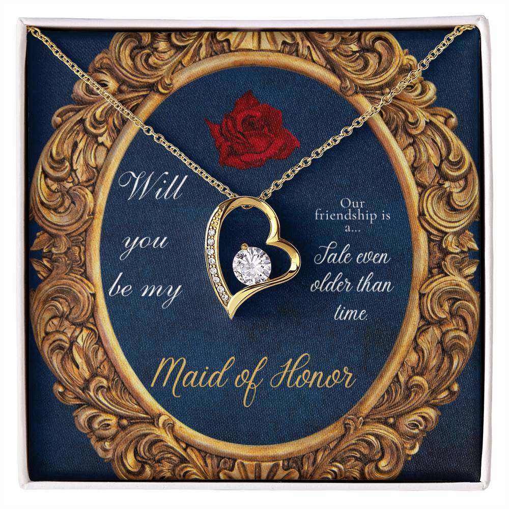 Beauty and the Beast Style Bridesmaid Proposal Necklace
