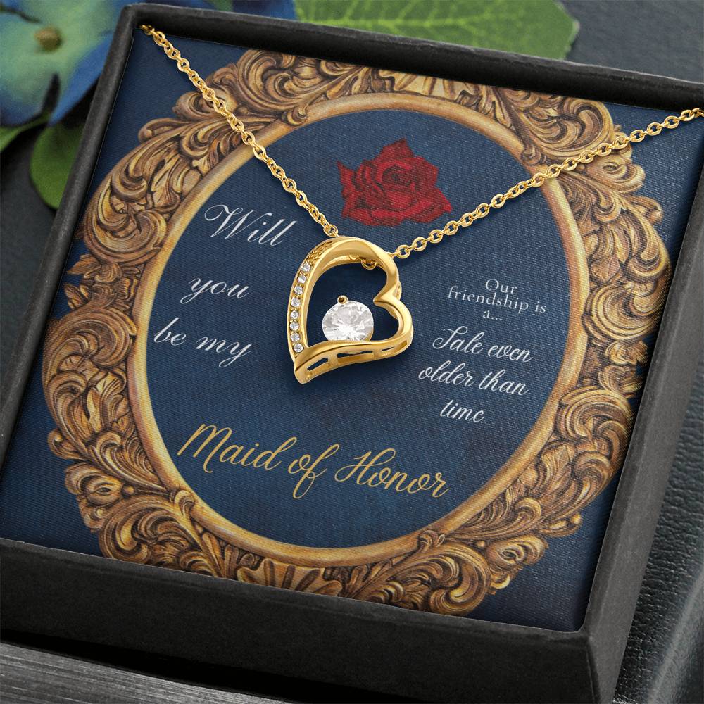 Beauty and the Beast Style Bridesmaid Proposal Necklace