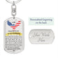 Day of Wedding Gift for Future Son in Law, Dog Tag Keychain, Personalized with Wedding Date, From Father of the Bride, Gift from Dad to Son