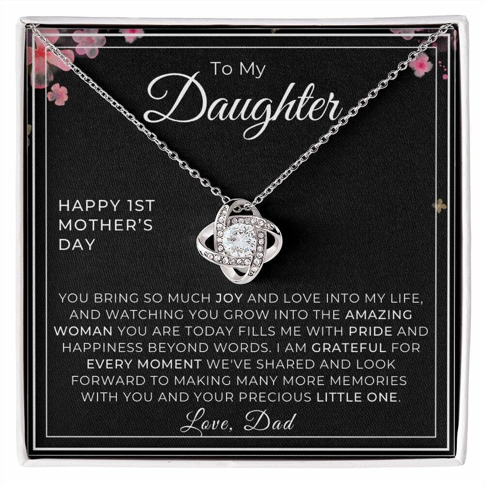 First Mothers Day Gift from Dad, Father to Daughter Gifts, Expecting Mom Gifts for Daughter, 1st Mothers Day Gifts from Father, Necklace