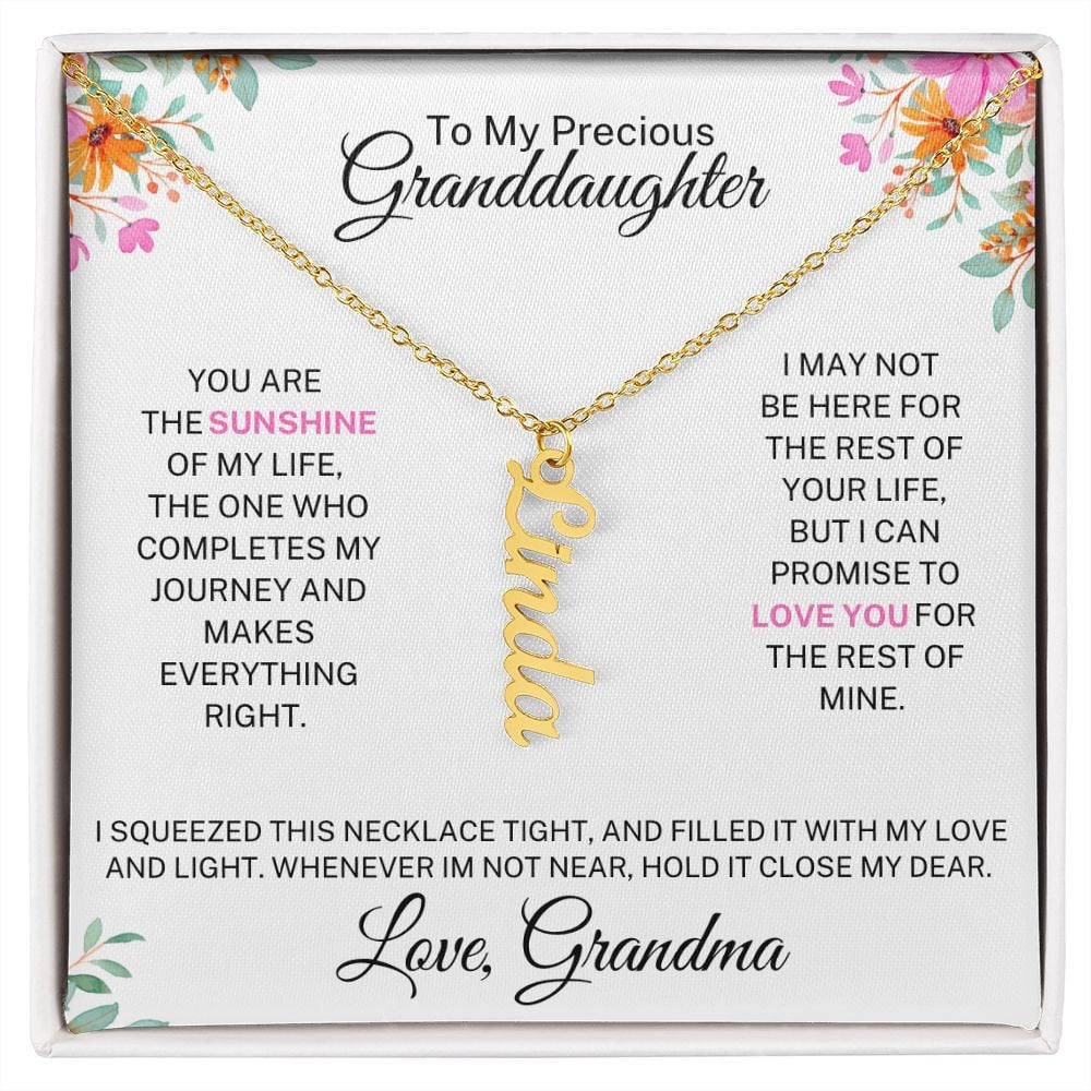 Personalized Name Necklace, Graduation Goft for Granddaughter, Birthday Goft for Granddaughter, Mothers Day Gift for Grannddaughter, Wedding