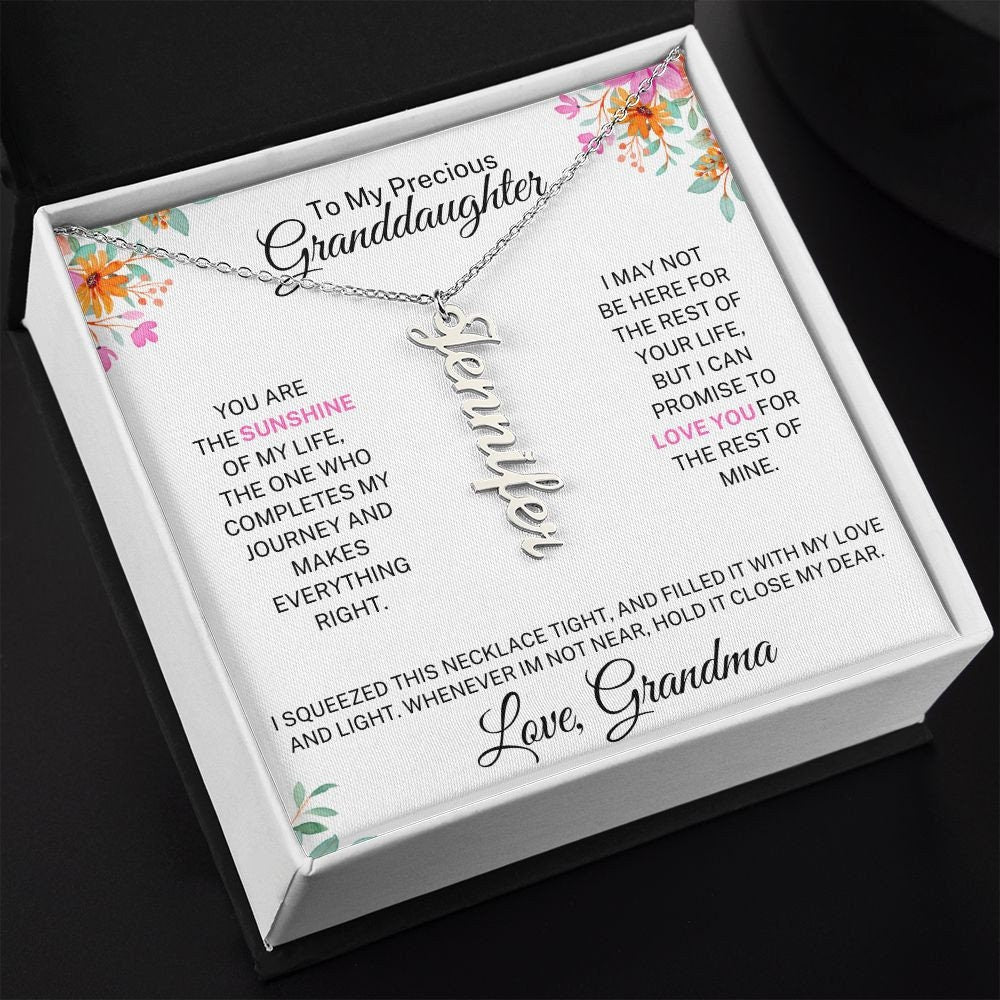 Personalized Name Necklace, Graduation Goft for Granddaughter, Birthday Goft for Granddaughter, Mothers Day Gift for Grannddaughter, Wedding