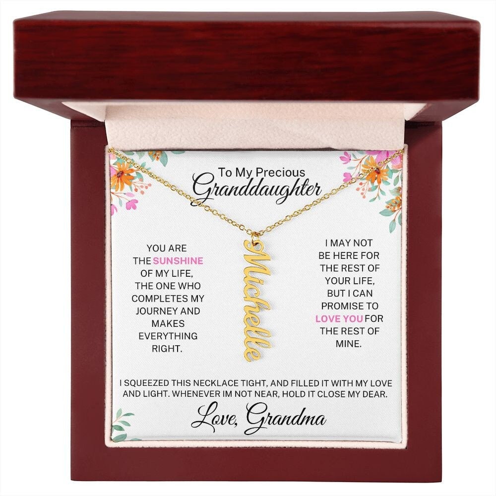 Personalized Name Necklace, Graduation Goft for Granddaughter, Birthday Goft for Granddaughter, Mothers Day Gift for Grannddaughter, Wedding