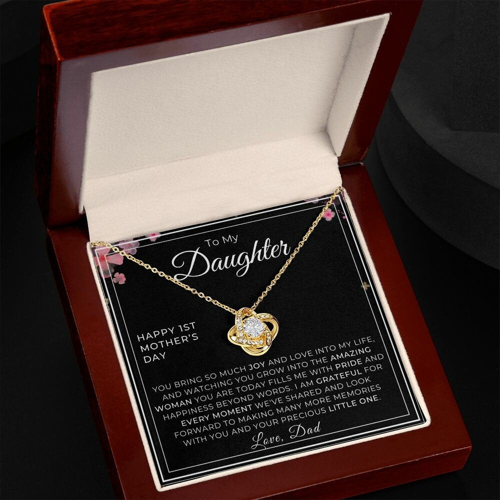 First Mothers Day Gift from Dad, Father to Daughter Gifts, Expecting Mom Gifts for Daughter, 1st Mothers Day Gifts from Father, Necklace