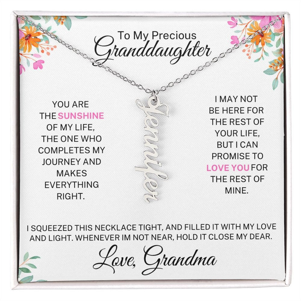 Personalized Name Necklace, Graduation Goft for Granddaughter, Birthday Goft for Granddaughter, Mothers Day Gift for Grannddaughter, Wedding