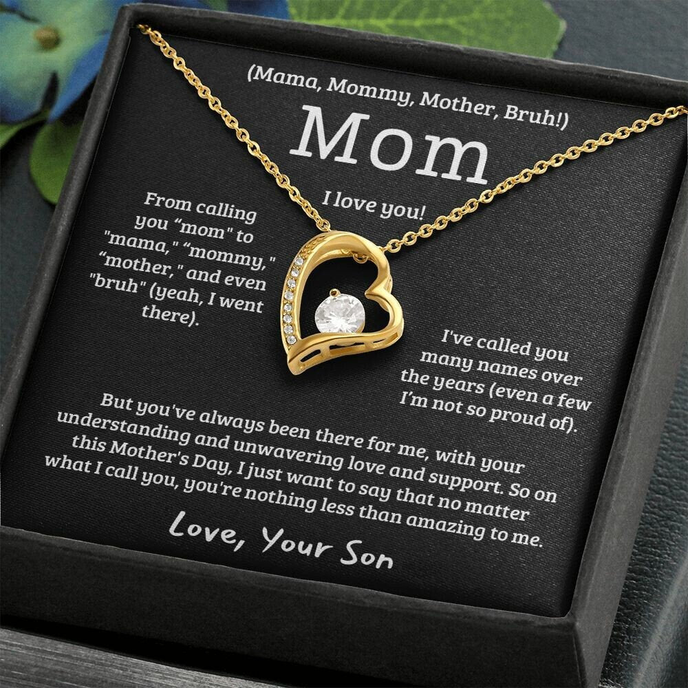 Funny, Heartfelt Mothers Day Gift for Mom, Boy Mom Gift, Mothers Day Gift from Son, Birthday Gift for Mom from Son, Mom Necklace from Son