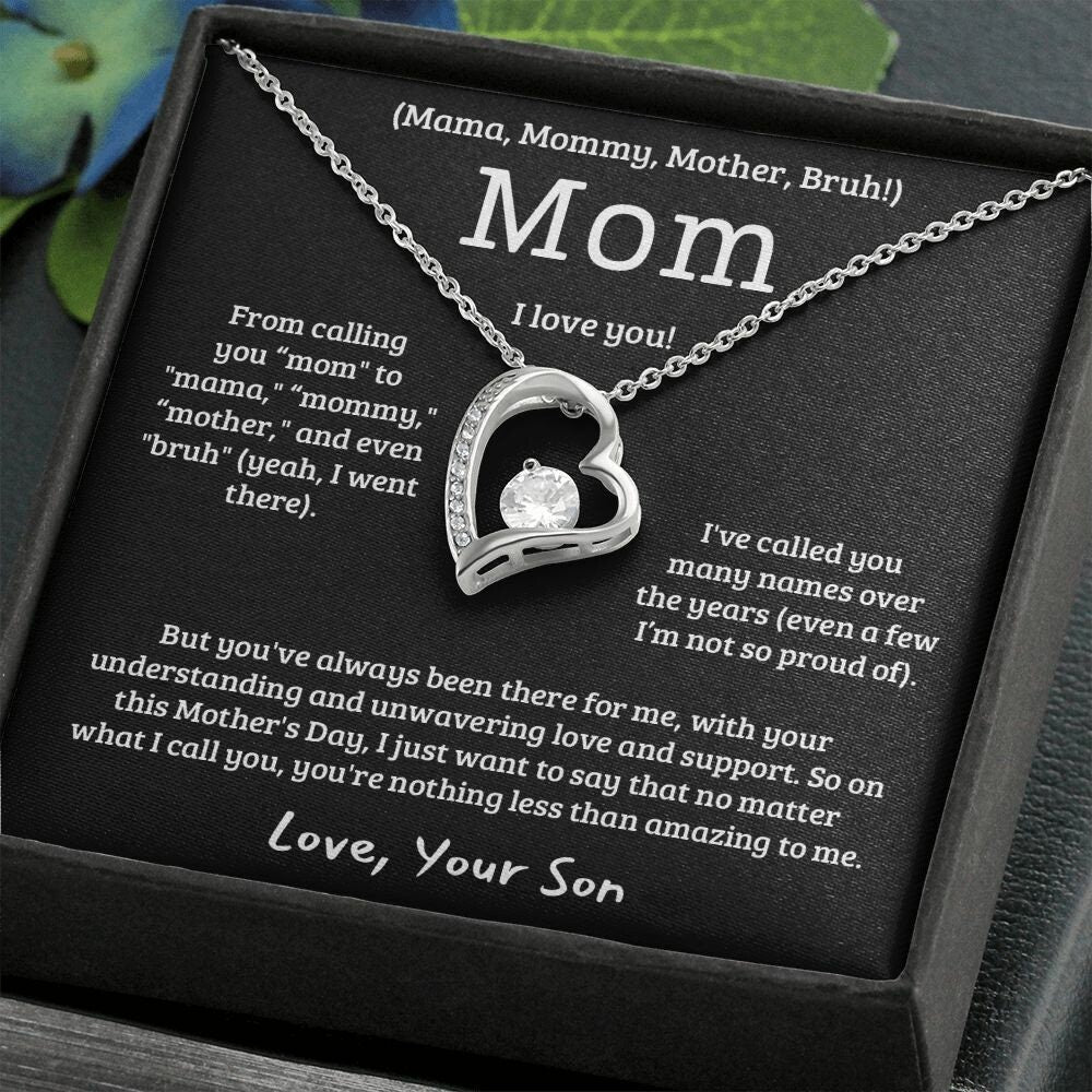 Funny, Heartfelt Mothers Day Gift for Mom, Boy Mom Gift, Mothers Day Gift from Son, Birthday Gift for Mom from Son, Mom Necklace from Son