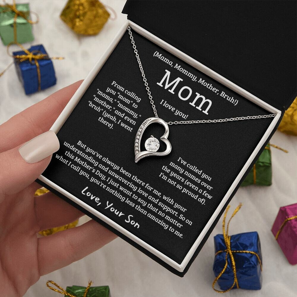 Funny, Heartfelt Mothers Day Gift for Mom, Boy Mom Gift, Mothers Day Gift from Son, Birthday Gift for Mom from Son, Mom Necklace from Son