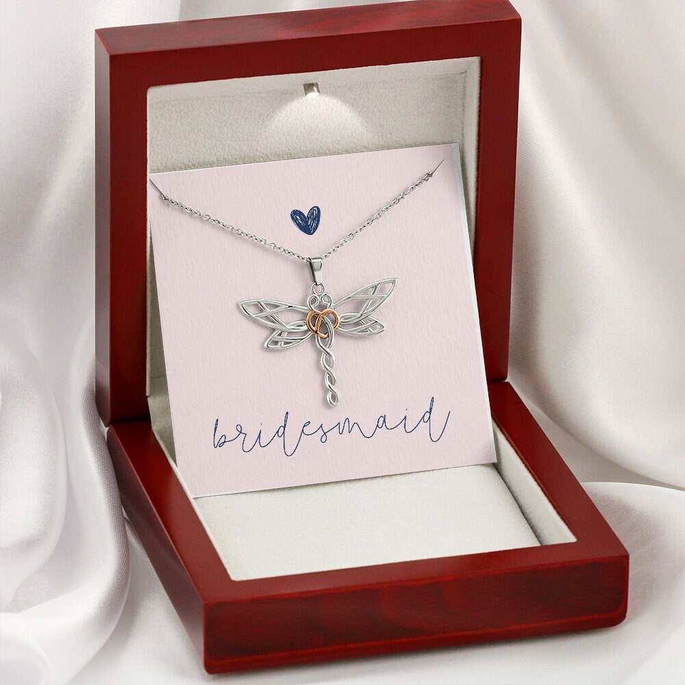 Celtic Knot Dragonfly Bridesmaid Necklace