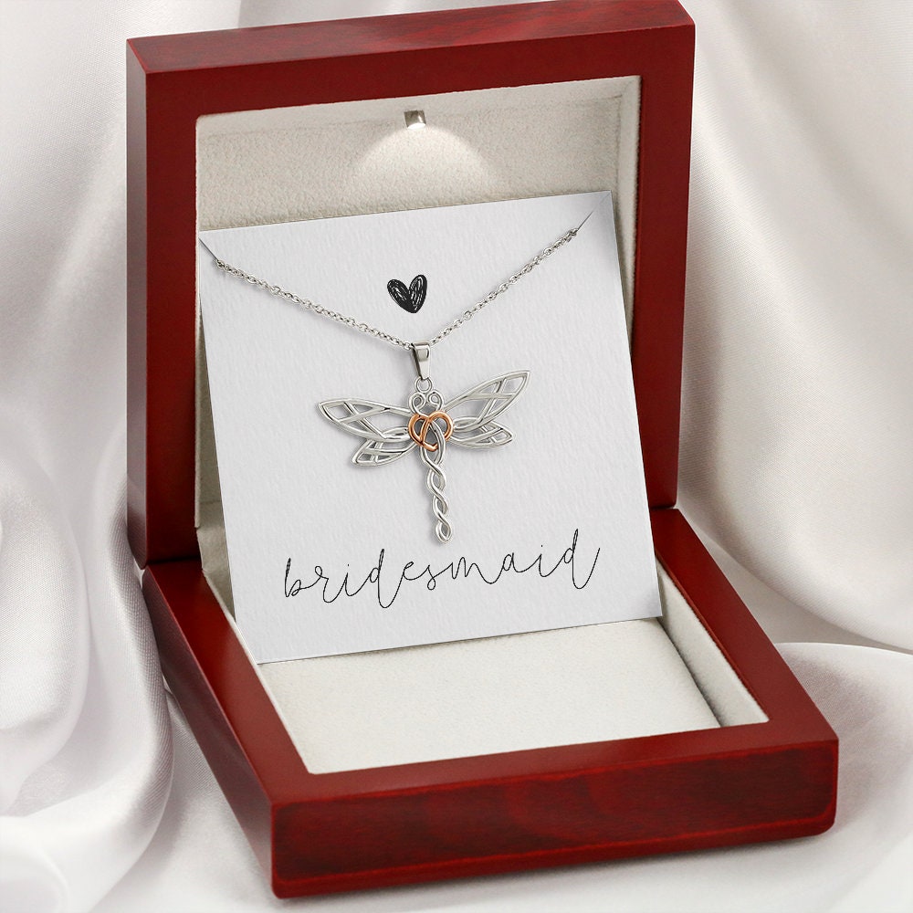 Celtic Knot Dragonfly Bridesmaid Necklace