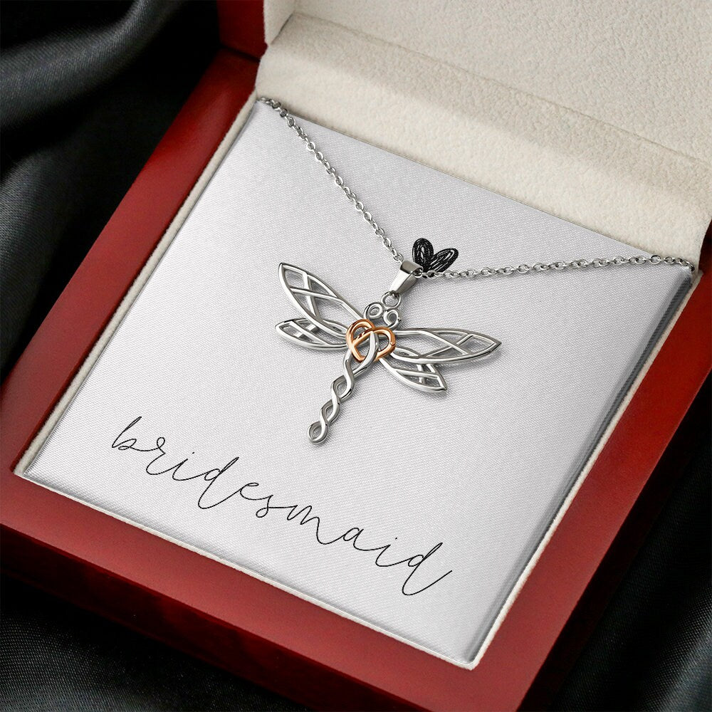 Celtic Knot Dragonfly Bridesmaid Necklace