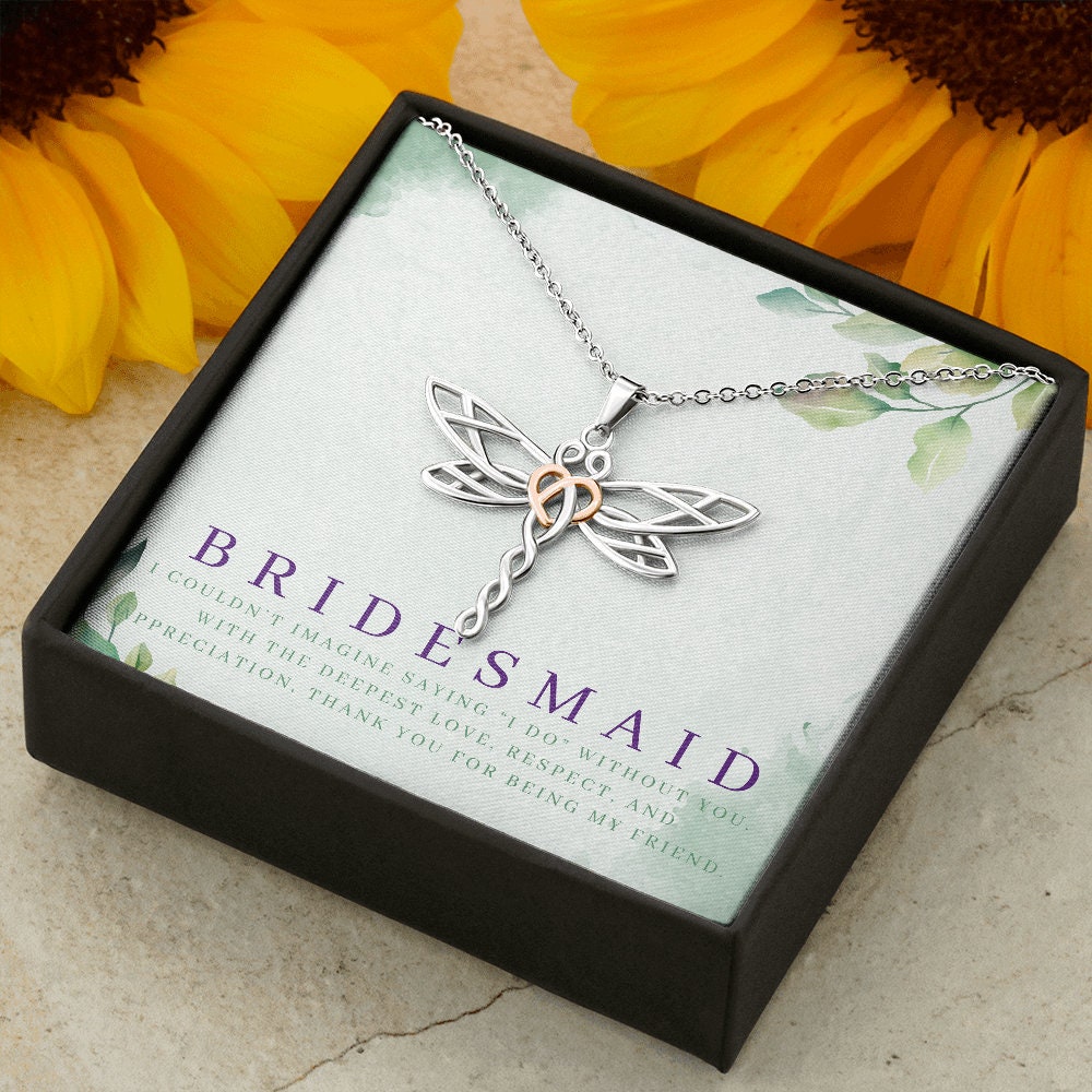Rose Gold and Silver Bridesmaid Necklace