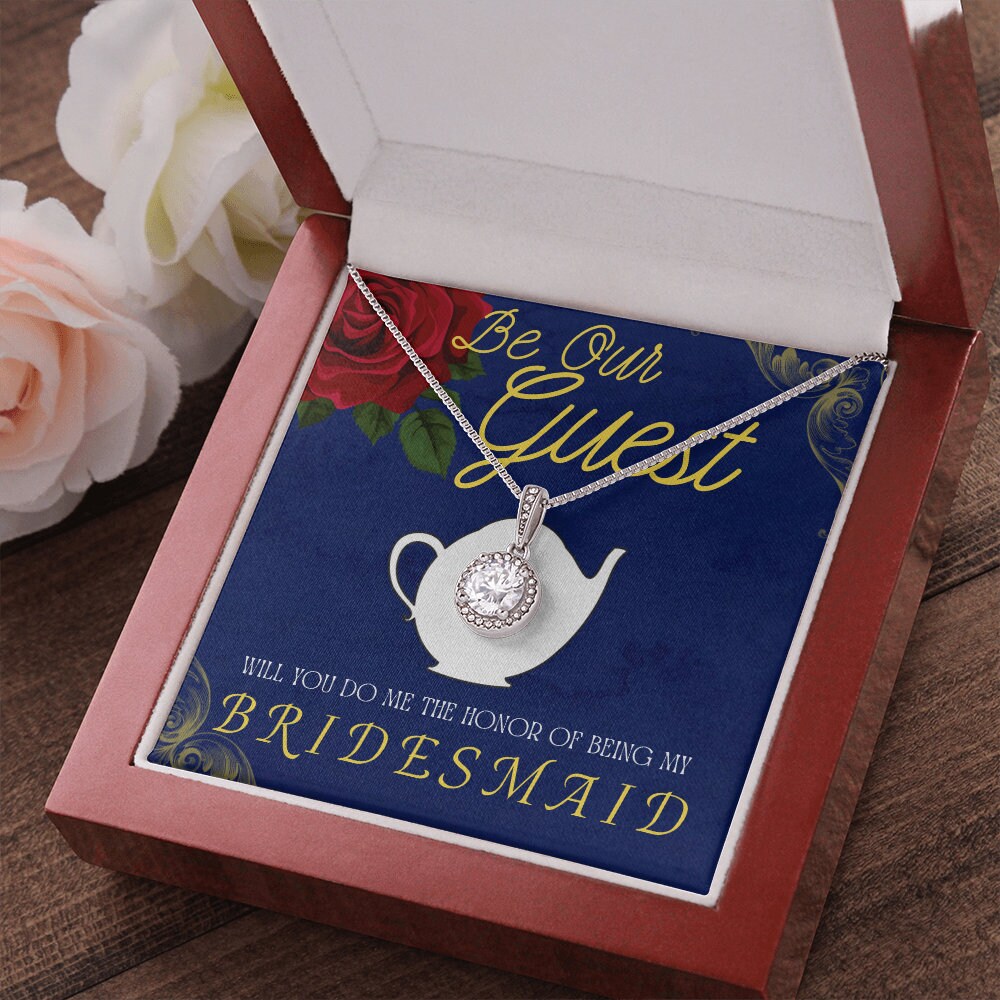 Teapot Bridesmaid Proposal Necklace