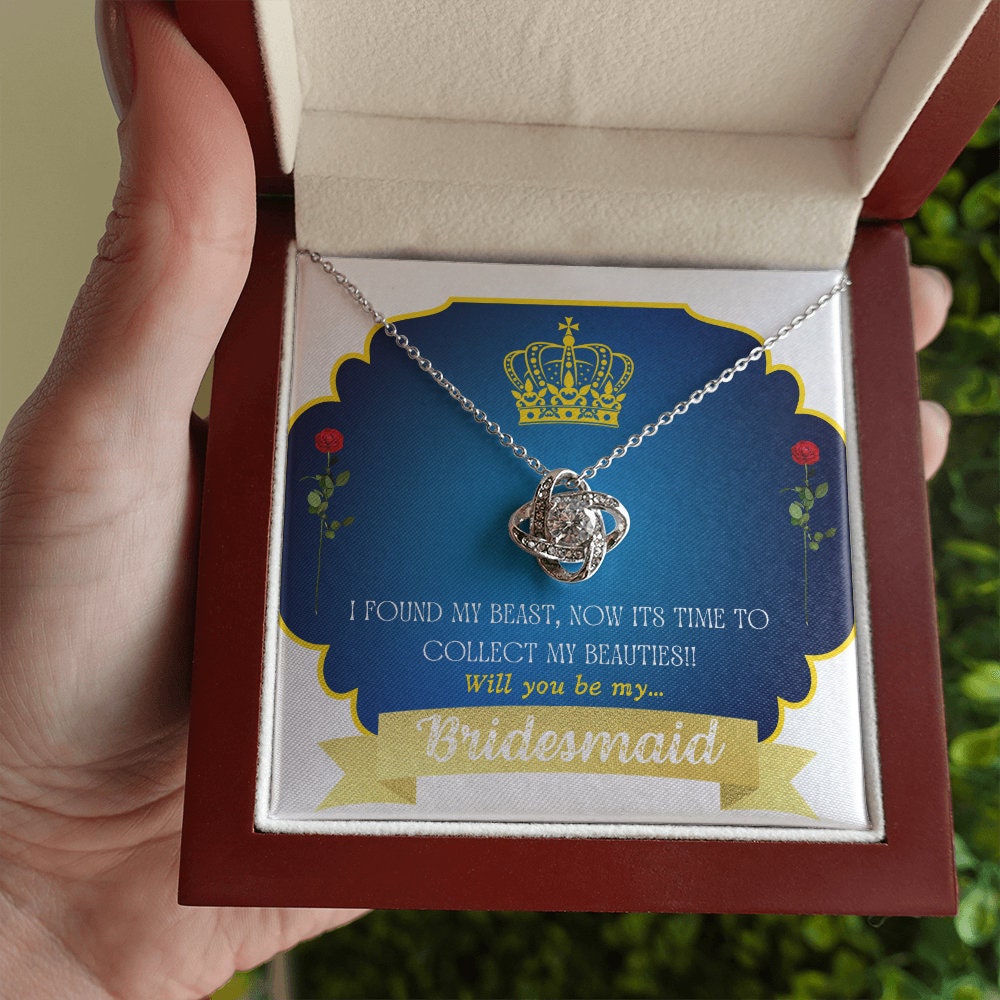 Beauty and the Beast themed Bridesmaid Proposal Necklace