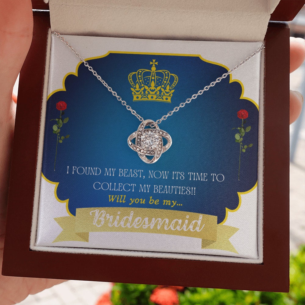Beauty and the Beast themed Bridesmaid Proposal Necklace