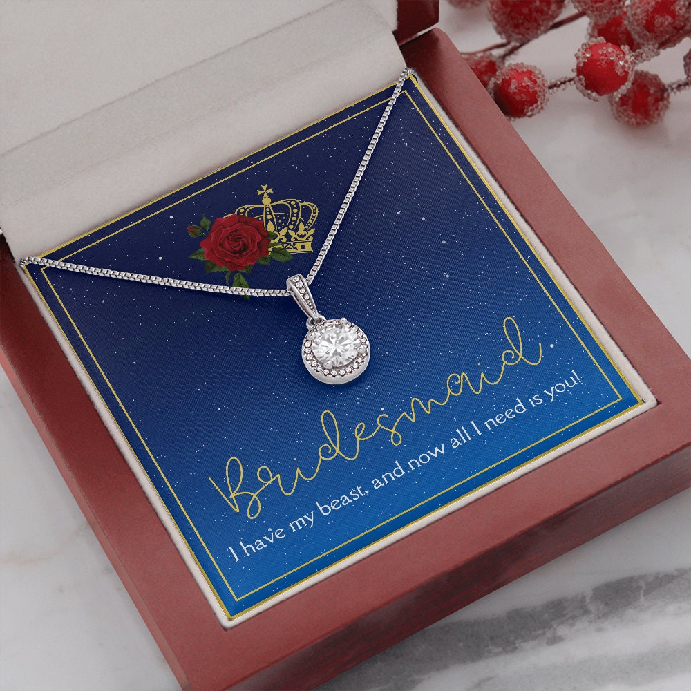 Beauty & the Beast Inspired Royal Core Bridesmaid Necklace Gift
