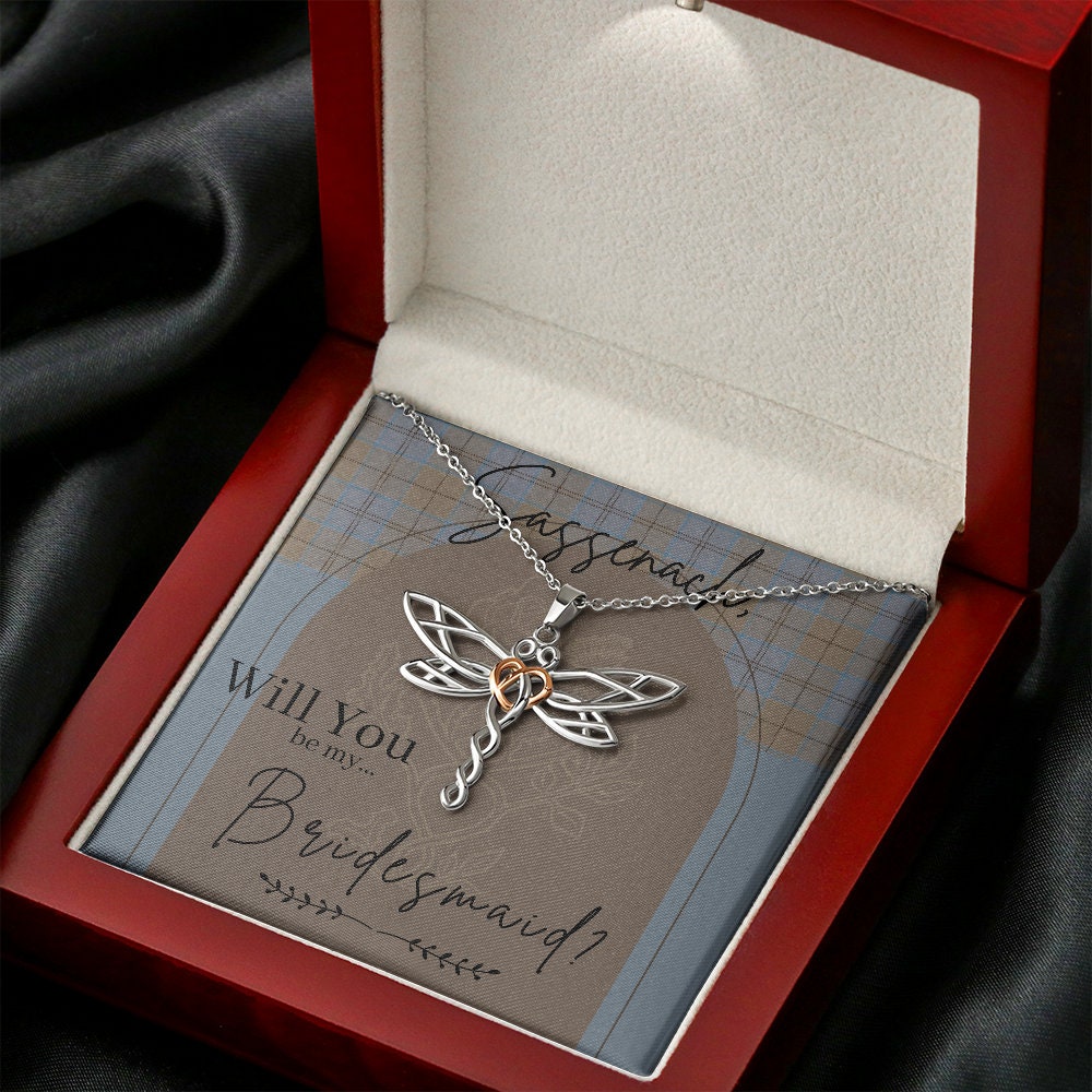 Outlander Themed bridesmaid Proposal Box with Led Light & Necklace