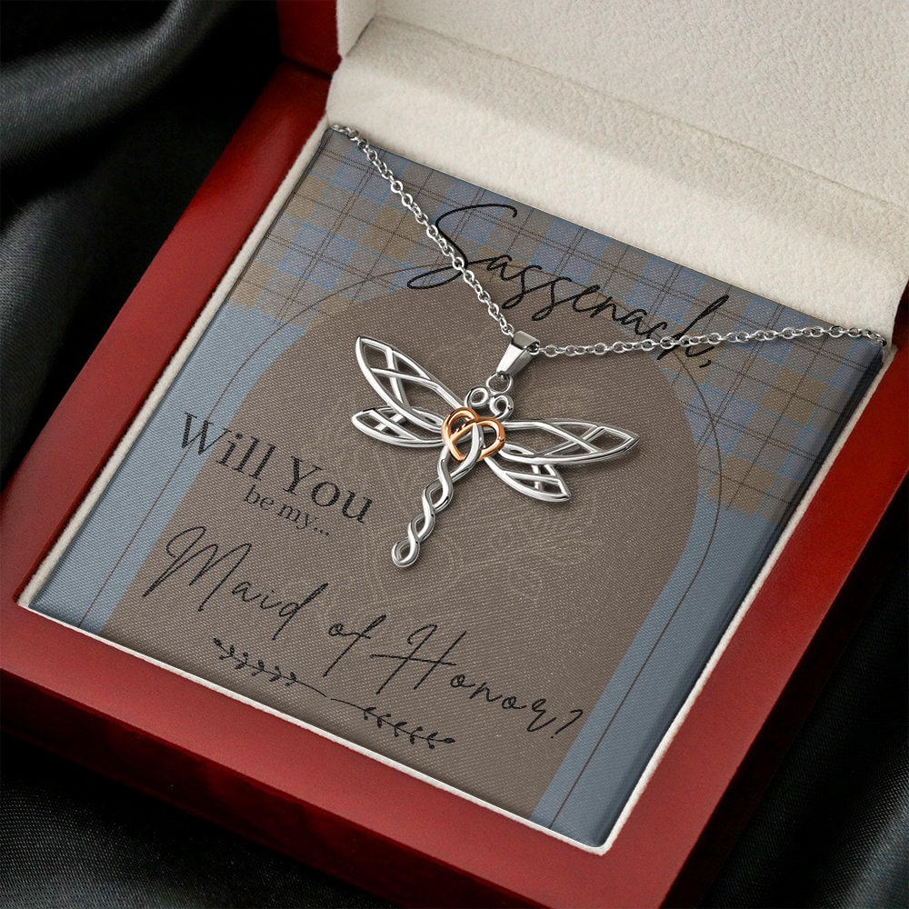Outlander Themed Bridesmaid Necklace with Dragonfly