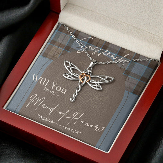Dragonfly Outlander Wedding Bridesmaid Proposal Necklace