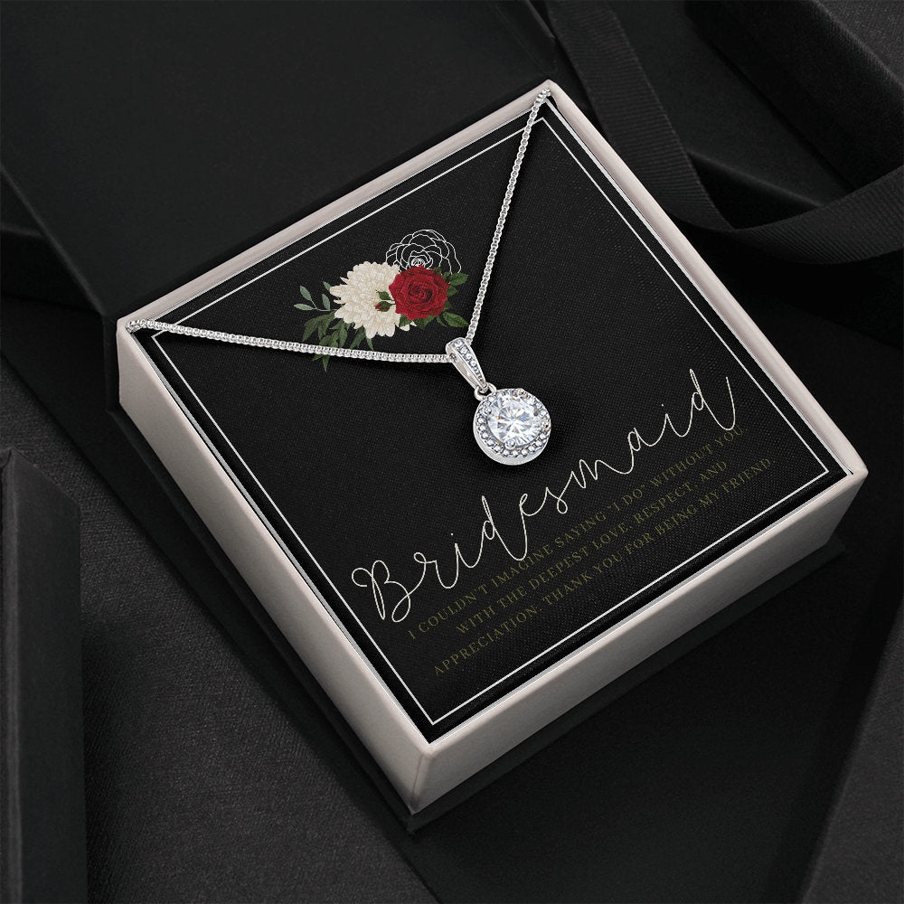Red, Black and White Bridesmaid Necklace Gift