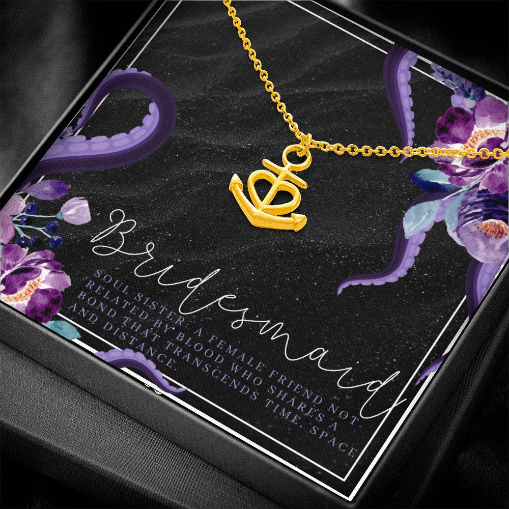 Ursula Styled Nautical Bridesmaid Anchor Necklace