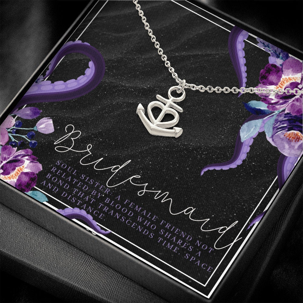 Ursula Styled Nautical Bridesmaid Anchor Necklace