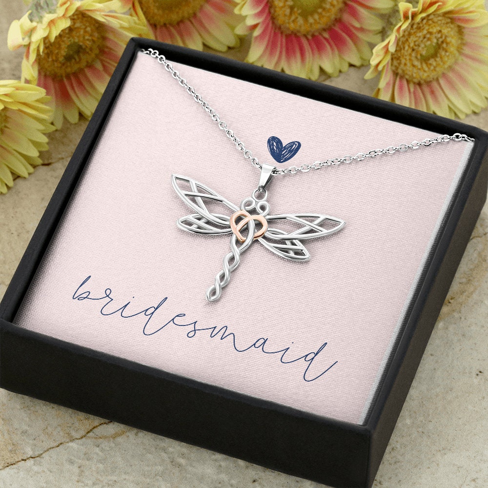 Celtic Knot Dragonfly Bridesmaid Necklace