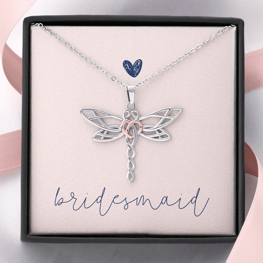 Celtic Knot Dragonfly Bridesmaid Necklace