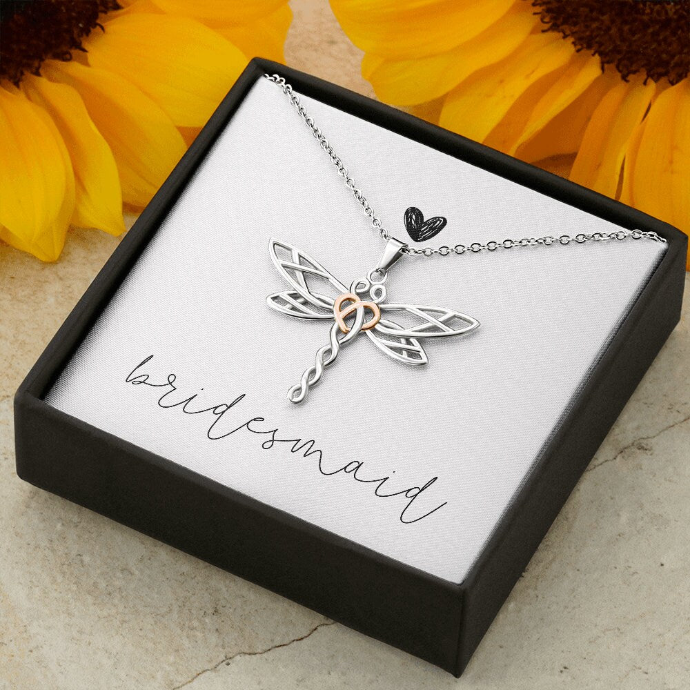 Celtic Knot Dragonfly Bridesmaid Necklace