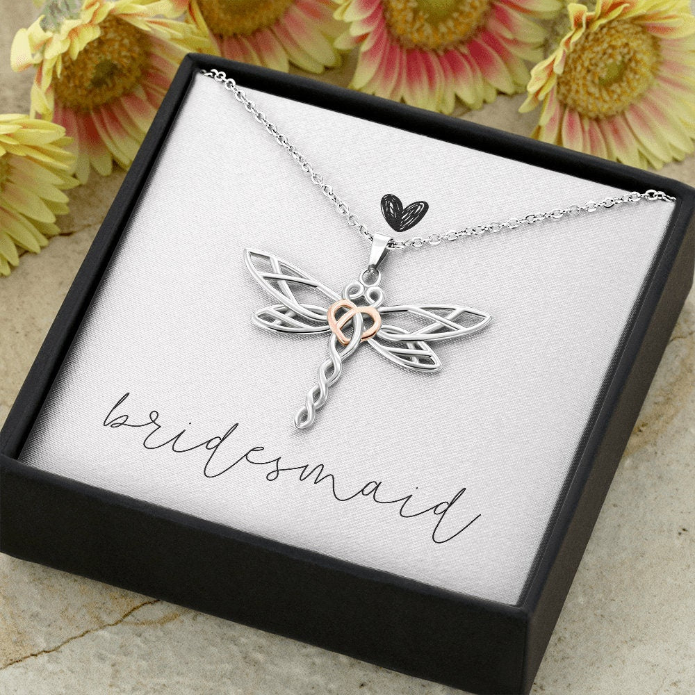 Celtic Knot Dragonfly Bridesmaid Necklace