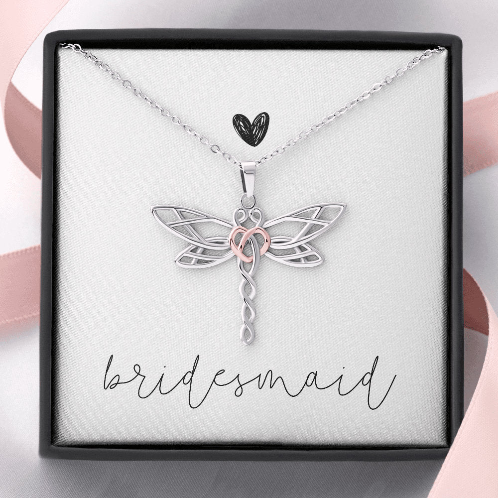 Celtic Knot Dragonfly Bridesmaid Necklace