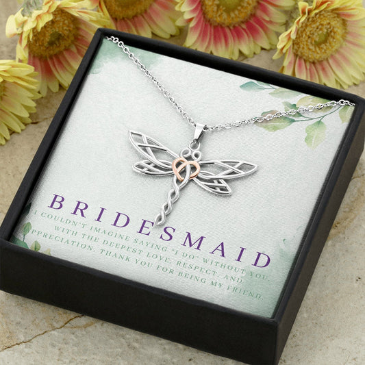 Rose Gold and Silver Bridesmaid Necklace
