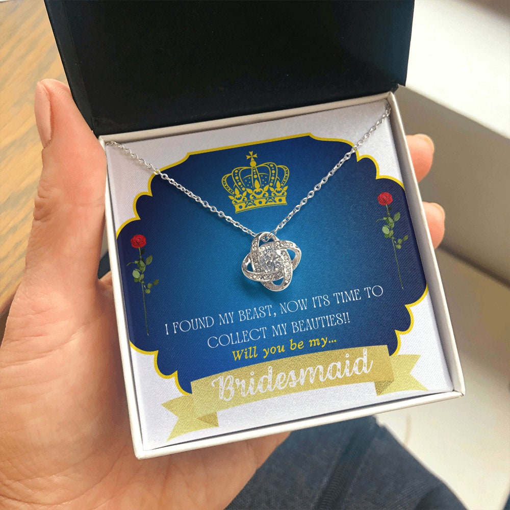 Beauty and the Beast themed Bridesmaid Proposal Necklace