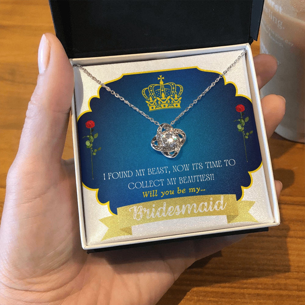 Beauty and the Beast themed Bridesmaid Proposal Necklace