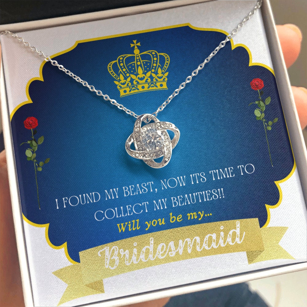 Beauty and the Beast themed Bridesmaid Proposal Necklace