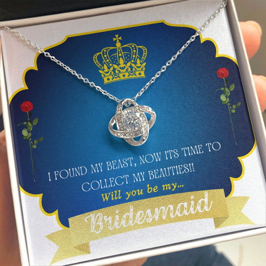 Beauty and the Beast themed Bridesmaid Proposal Necklace