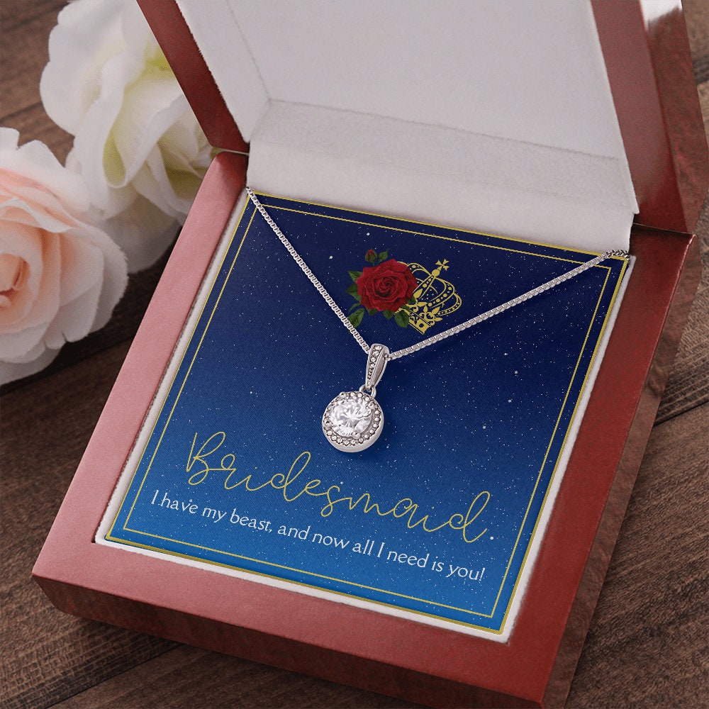Beauty & the Beast Inspired Royal Core Bridesmaid Necklace Gift