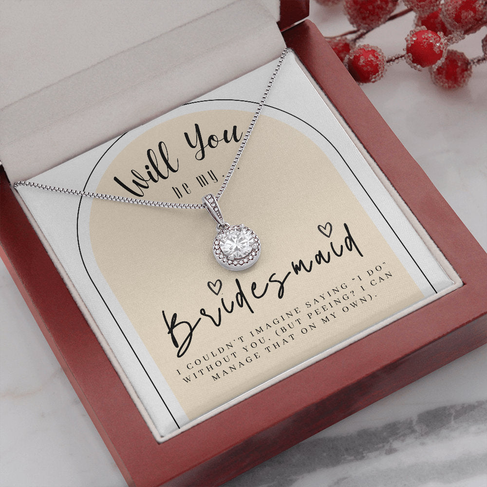 Bridesmaid Proposal Box with LeD light & Necklace on Beige background
