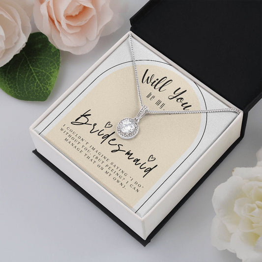 Bridesmaid Proposal Box with LeD light & Necklace on Beige background
