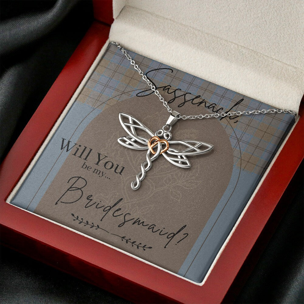 Outlander Themed bridesmaid Proposal Box with Led Light & Necklace