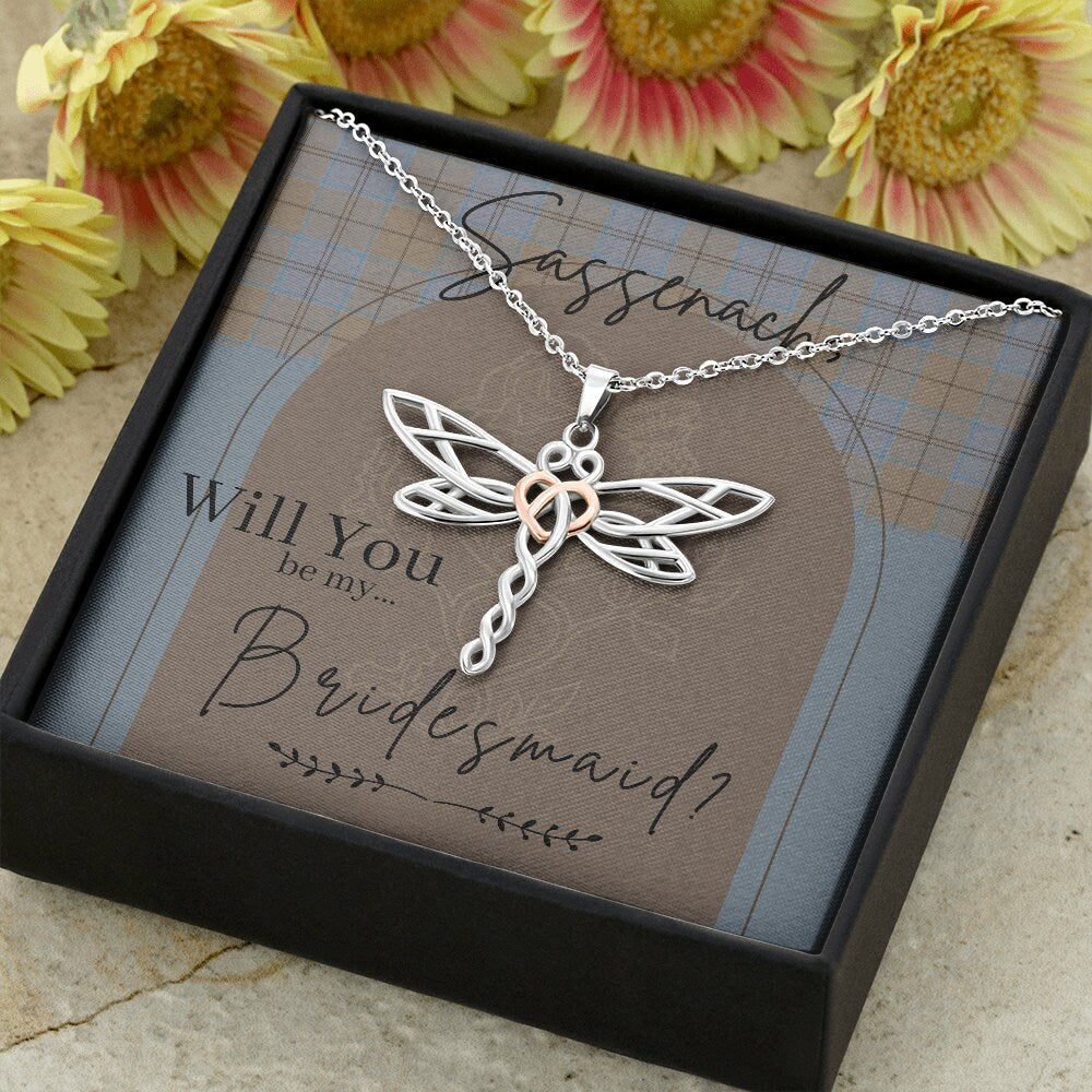 Outlander Themed bridesmaid Proposal Box with Led Light & Necklace