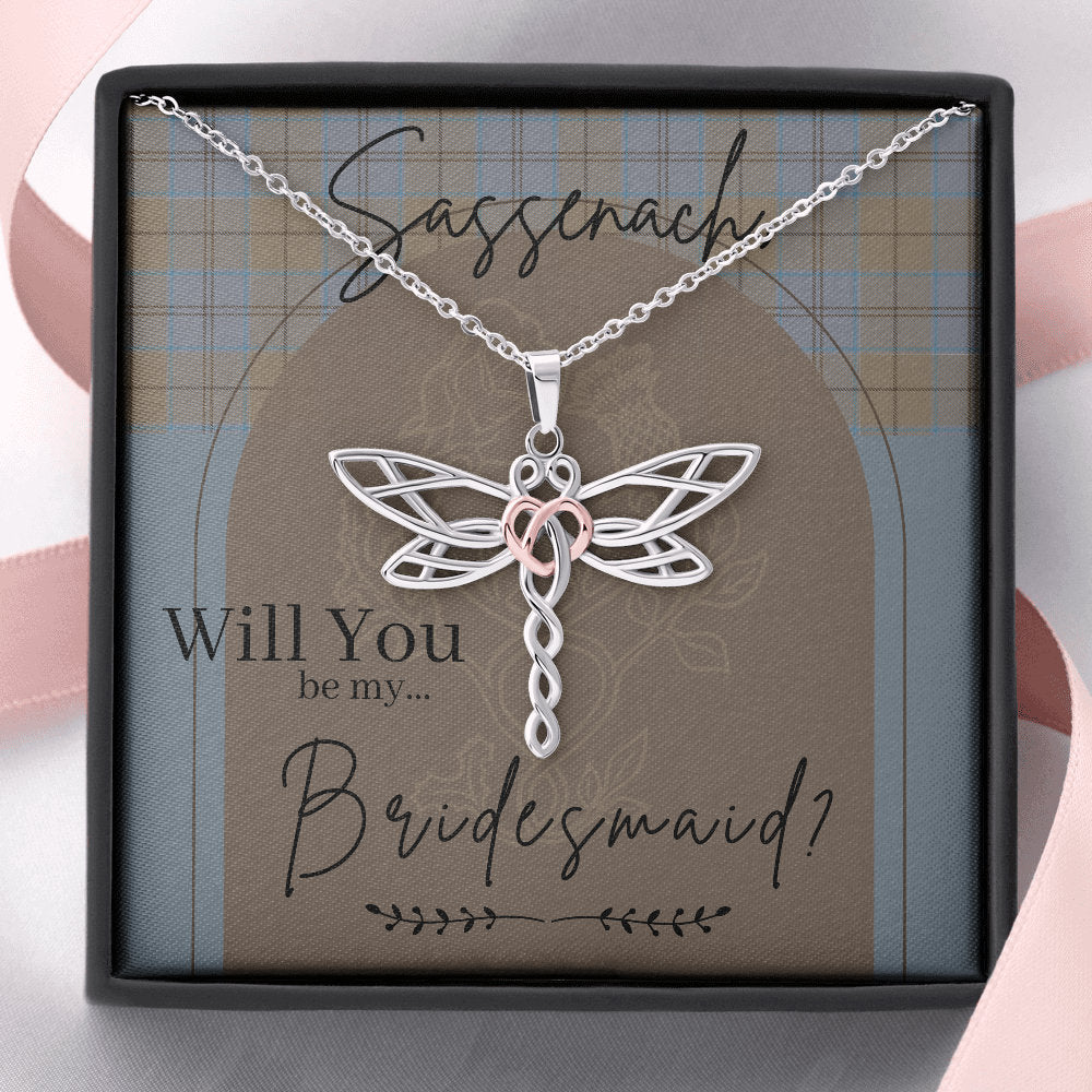 Outlander Themed bridesmaid Proposal Box with Led Light & Necklace