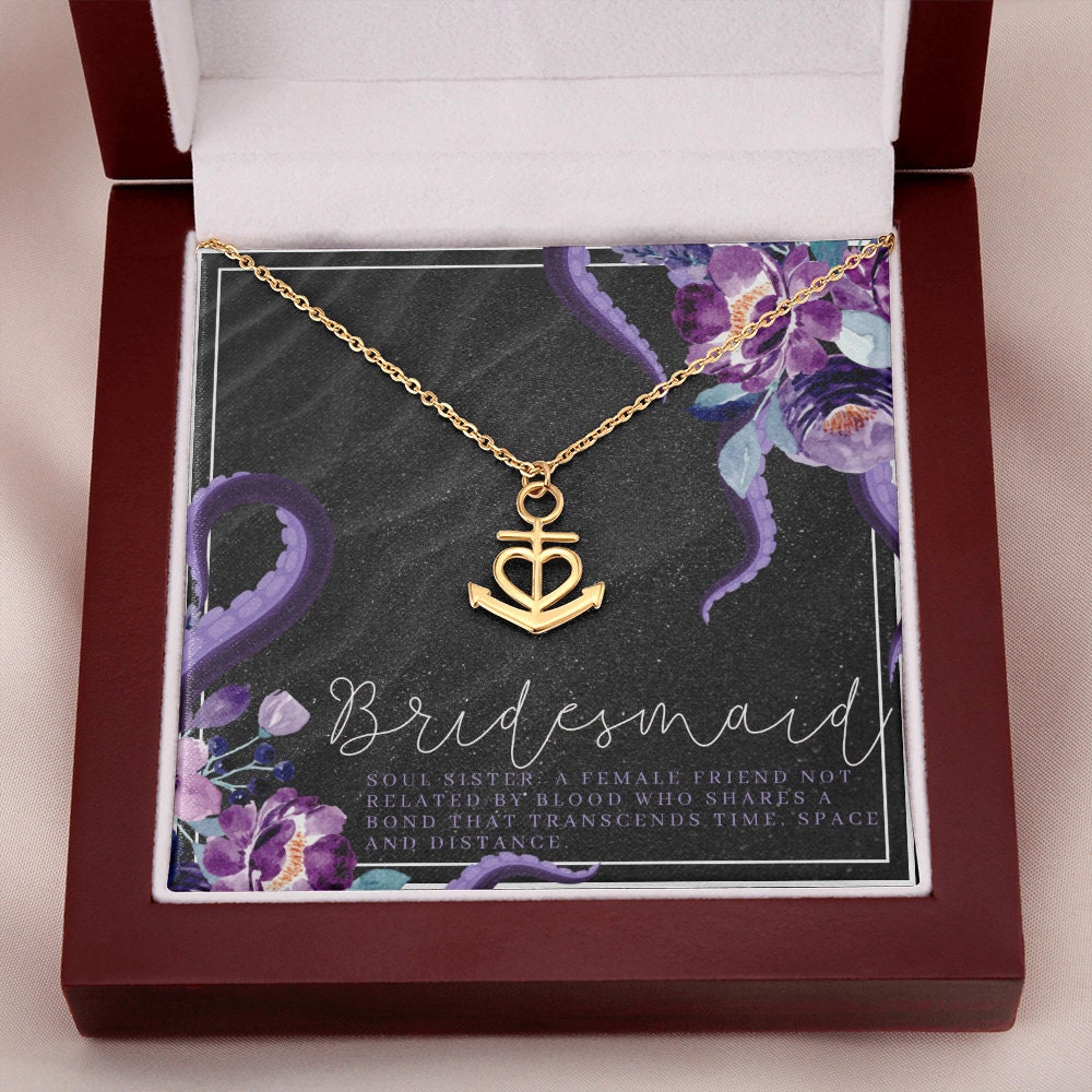 Ursula Styled Nautical Bridesmaid Anchor Necklace