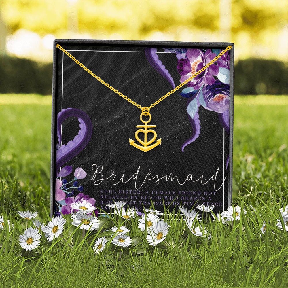 Ursula Styled Nautical Bridesmaid Anchor Necklace