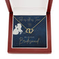 Solid Gold and Diamond Beauty and the Beast Bridesmaid Proposal Necklace
